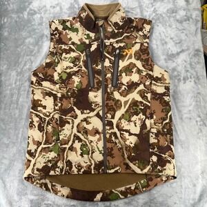 First Lite Catalyst Softshell Vest Mens L Fusion Camo Full Zip Fleece Lined